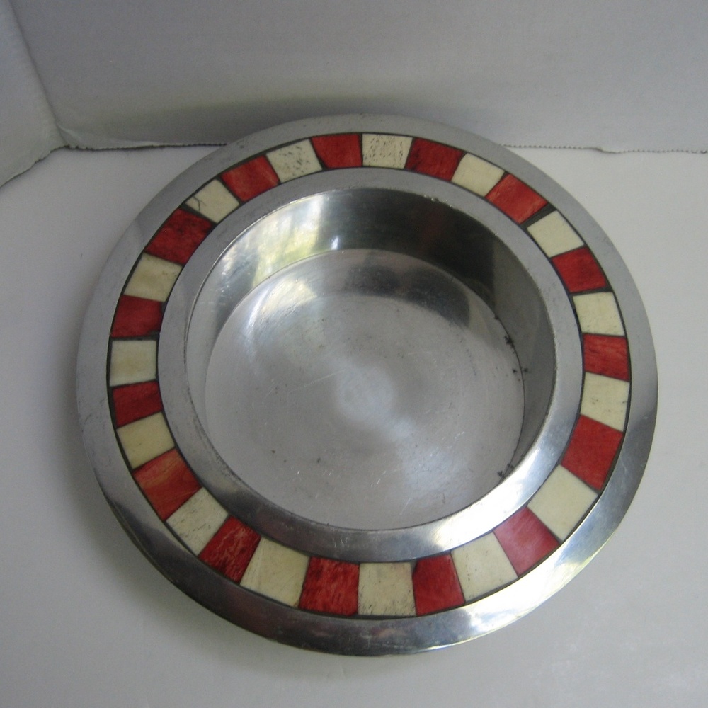 Red/White Can-Can Hat Styled Ashtray/Candle Holder